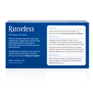 Rinseless Shampoo Packets Individually Wrapped for Travel (24 count)