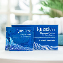 Load image into Gallery viewer, Rinseless Shampoo Packets Individually Wrapped for Travel (24 count)

